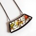 Wide Broken Plate Necklace - Vegetables - Recycled China