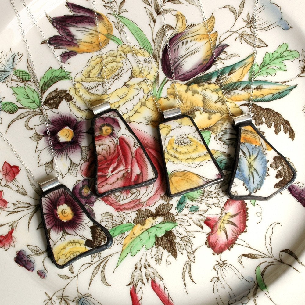 Custom Broken Plate Jewelry from YOUR Broken Plate - Recycled China - 1 Pendant
