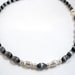 Black Necklace, Smokey Black Mystical Jewelry, Silver Bead Necklace, Gothic Necklace, Black and Silver Beaded Jewelry
