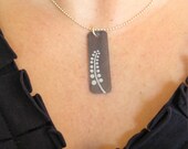Flowering Stem Necklace in Iron Grey on a Sterling Silver Bead Chain