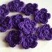 Mini Crochet Flower Appliques, 10 Purple Embellishment Embellishment, Scrapbooking On Etsy