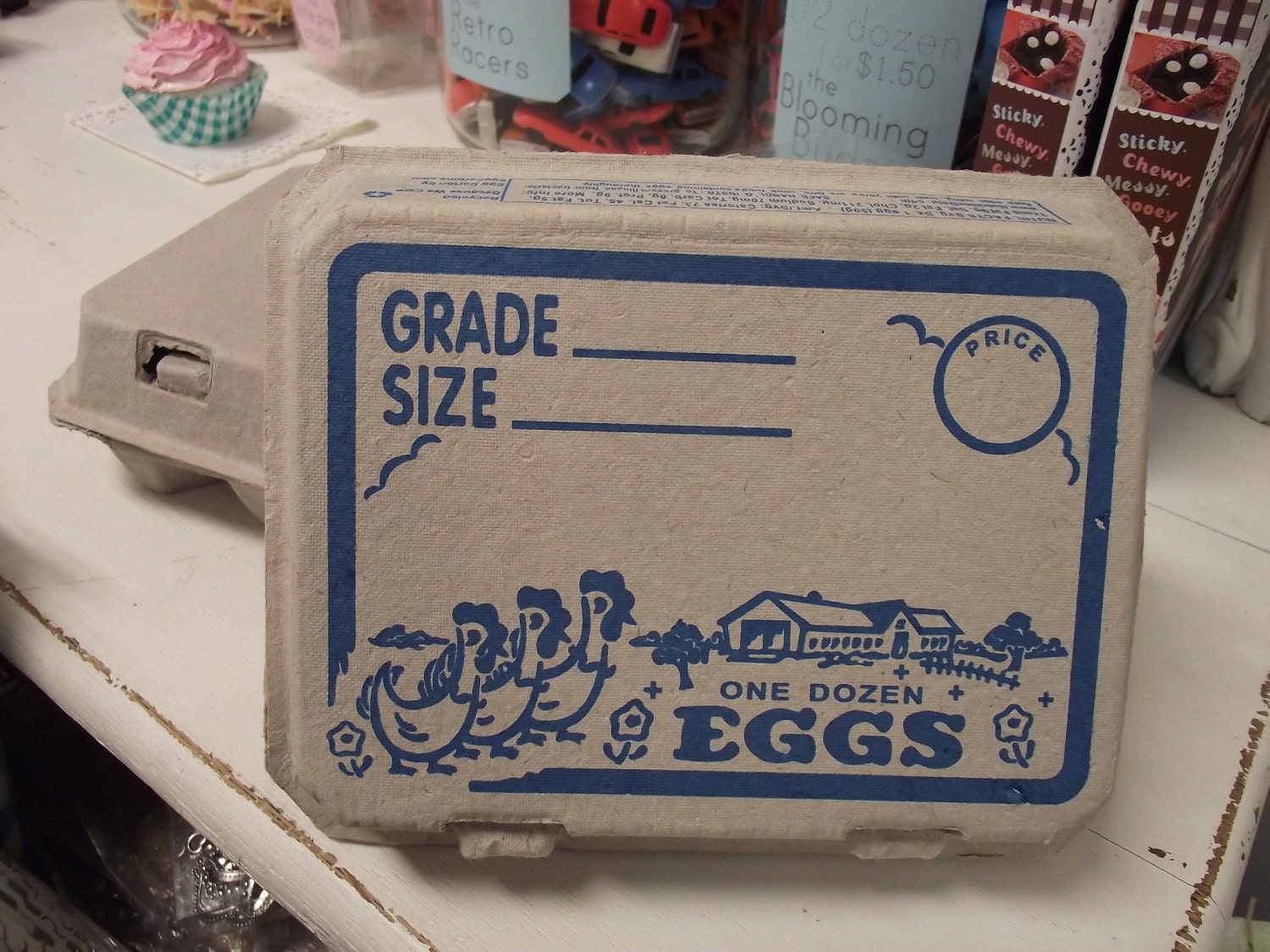 Vintage Style Egg Cartons package of 3 by littlepinkstudio on Etsy