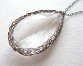 netted chandelier pendant - silver