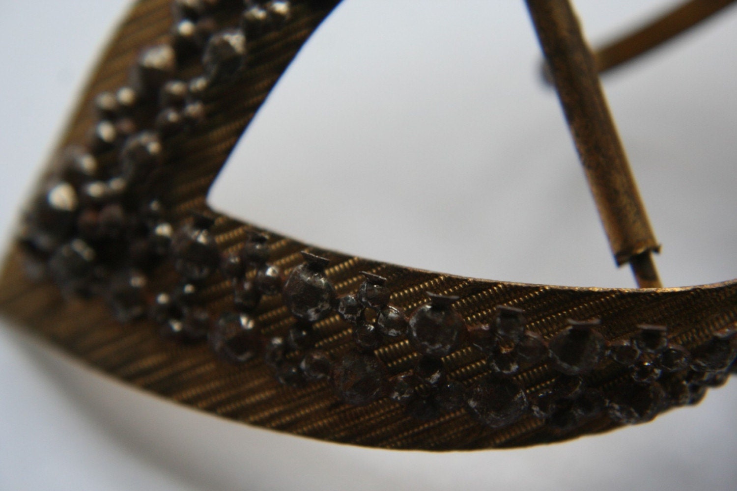 Antique Brass Cut Steel Victorian Style Belt Buckle