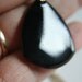 Vintage 1970s Black Glass Intaglio Palm Tree Pendant Necklace Costume Jewelry