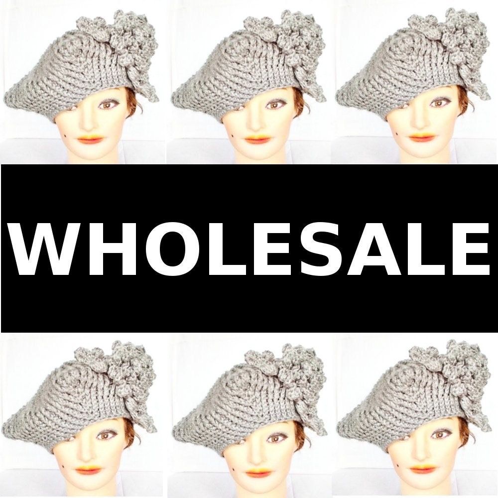 Crochet Couture Wholesale Beret Hats - Lot of 6 - in Acrylic Yarn - Avant Garde Can Customize in Sizes S M L XL - Australia Winter