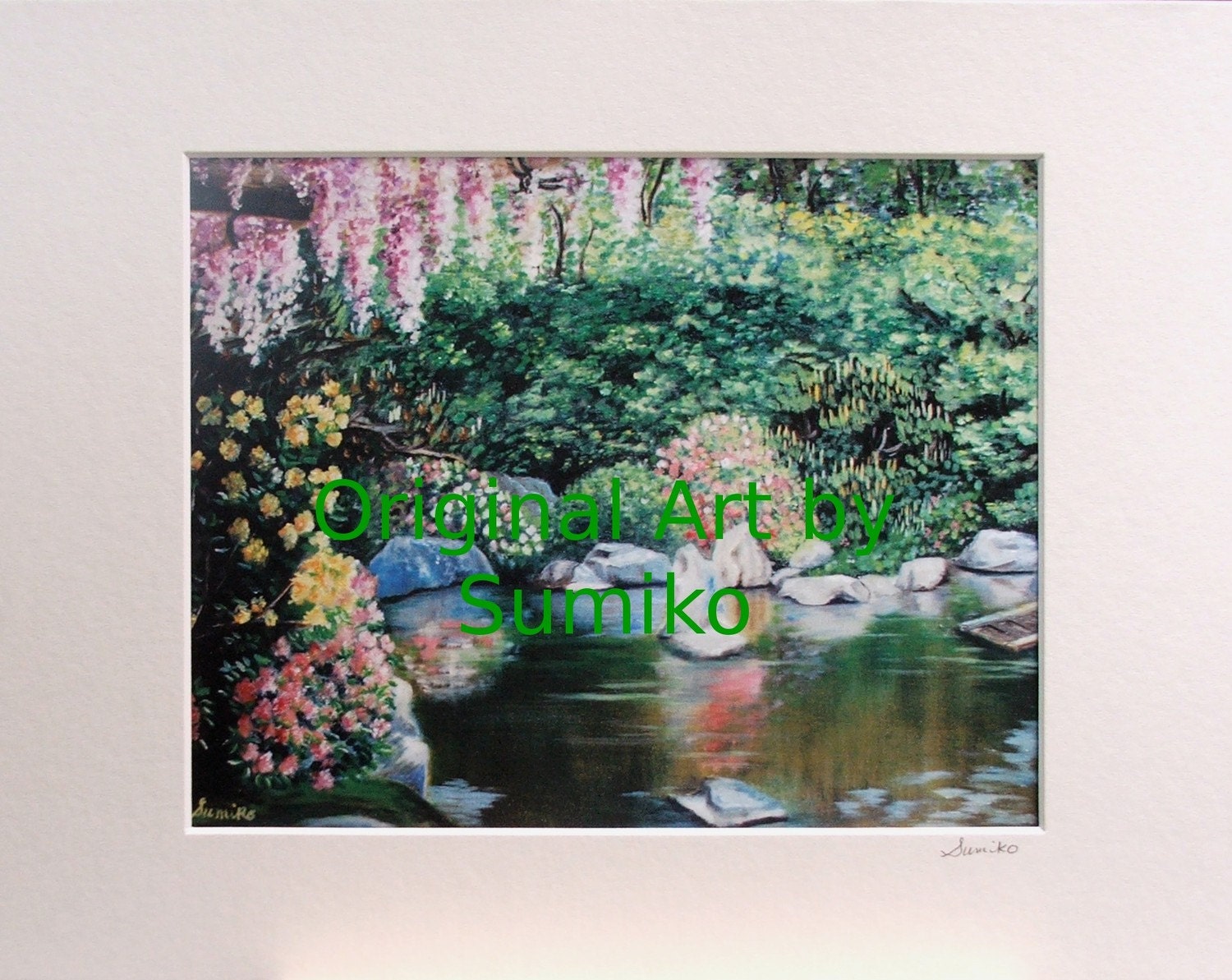 Japanese Garden, 8 x 10 Print of my Original Oil Painting