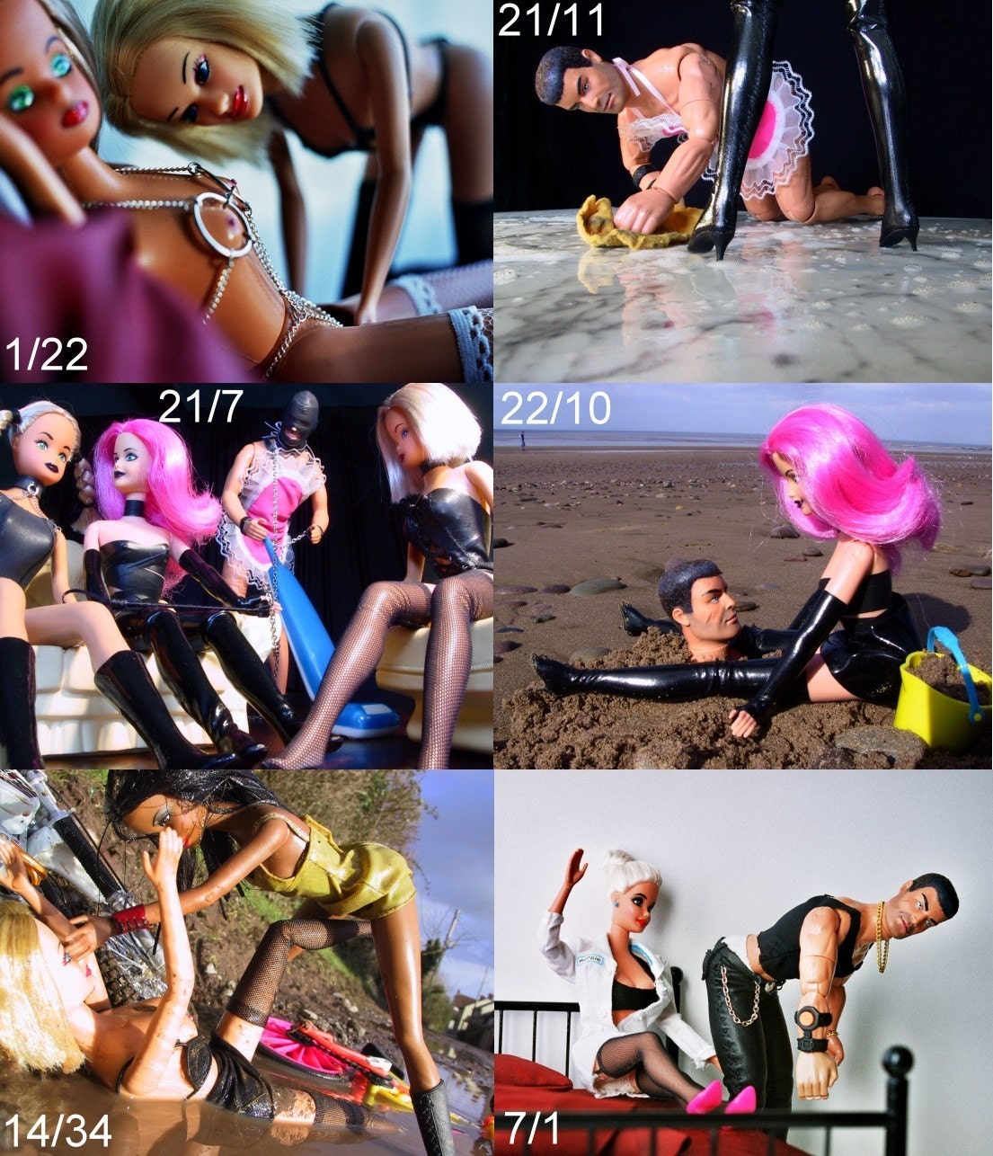 10 Fetishdollies cards - fetish,erotic,kinky, gay, lesbian, rude, risque, weird or just plain silly.   (mature)