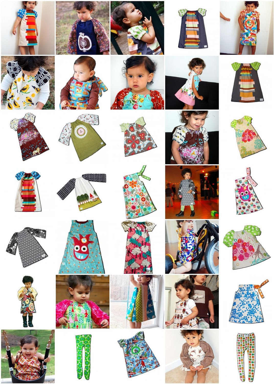 BOOKS AND ELEPHANTS DRESS - Super Chic - Super Cool Mod Dress for Baby or Toddler or Big Girl