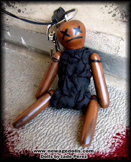 Handmade Voodoo Doll Keychain Chocolate Brown