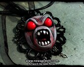Angry Demon Cameo Necklace