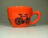 12oz cup bike (clementine) - Made to Order / Pick Your Colour