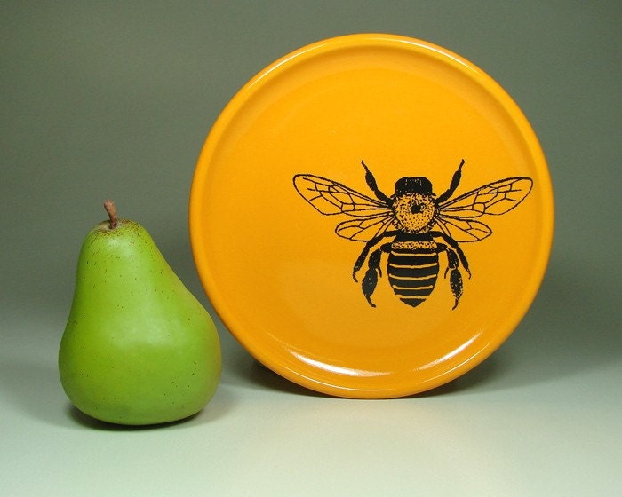 little plate honey bee (creamsicle orange) - Made to Order / Pick Your Colour