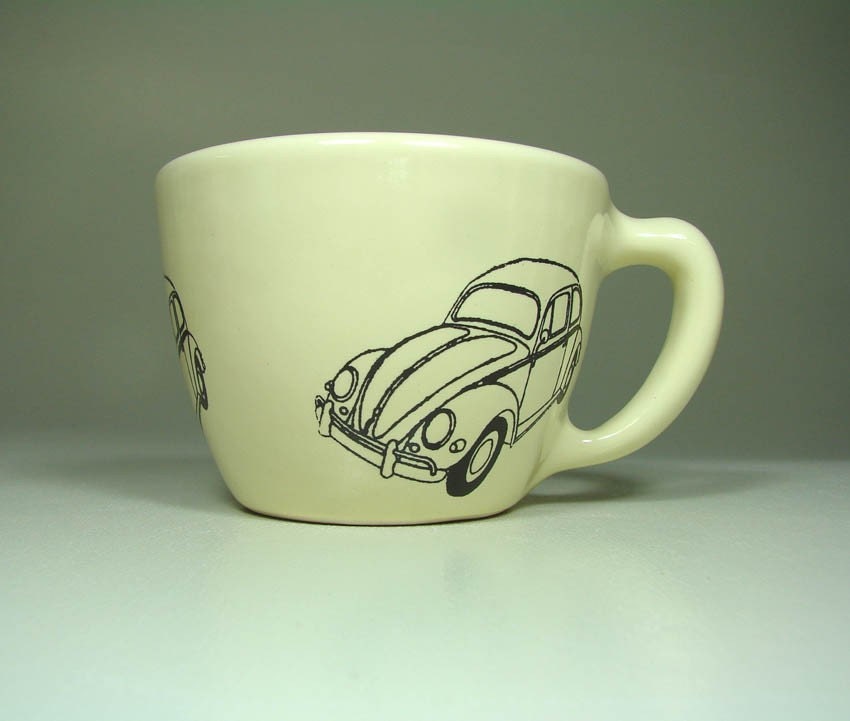 12oz cup beetle (buttercream) - Made to Order / Pick Your Colour