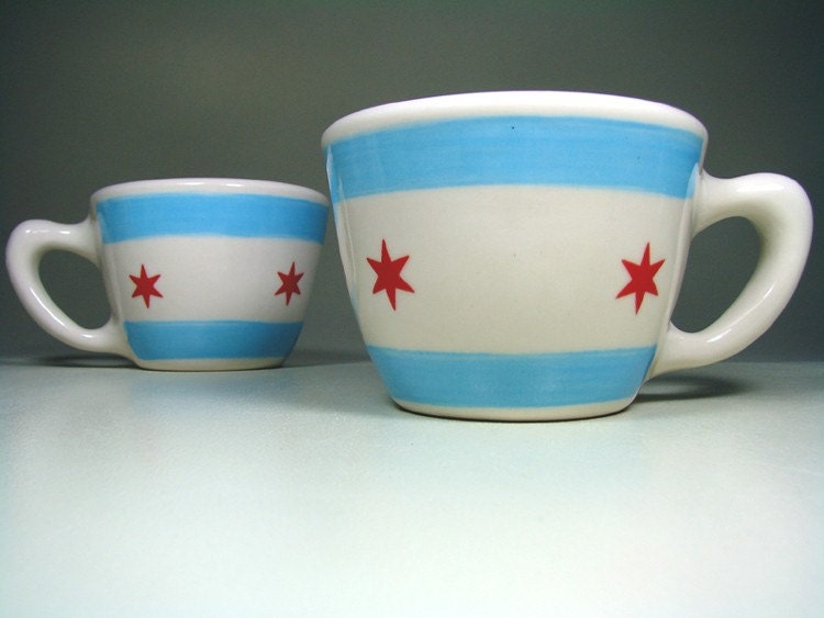 chicago flag 12oz cup/mug. Made to Order.