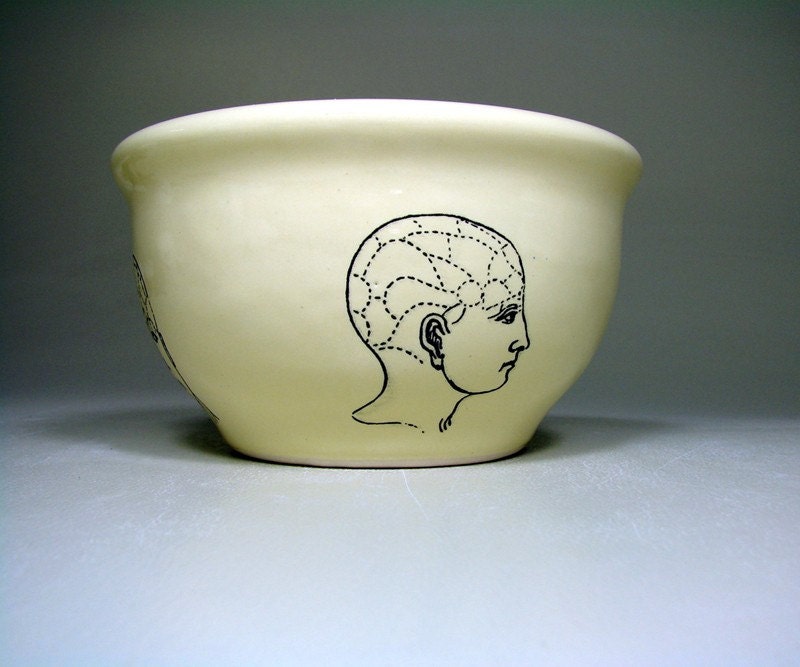 small bowl phrenology (buttercream) - Made to Order / Pick Your Colour