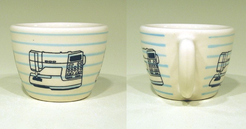 Made to Order - 12oz cup viking (blue pinstripes)