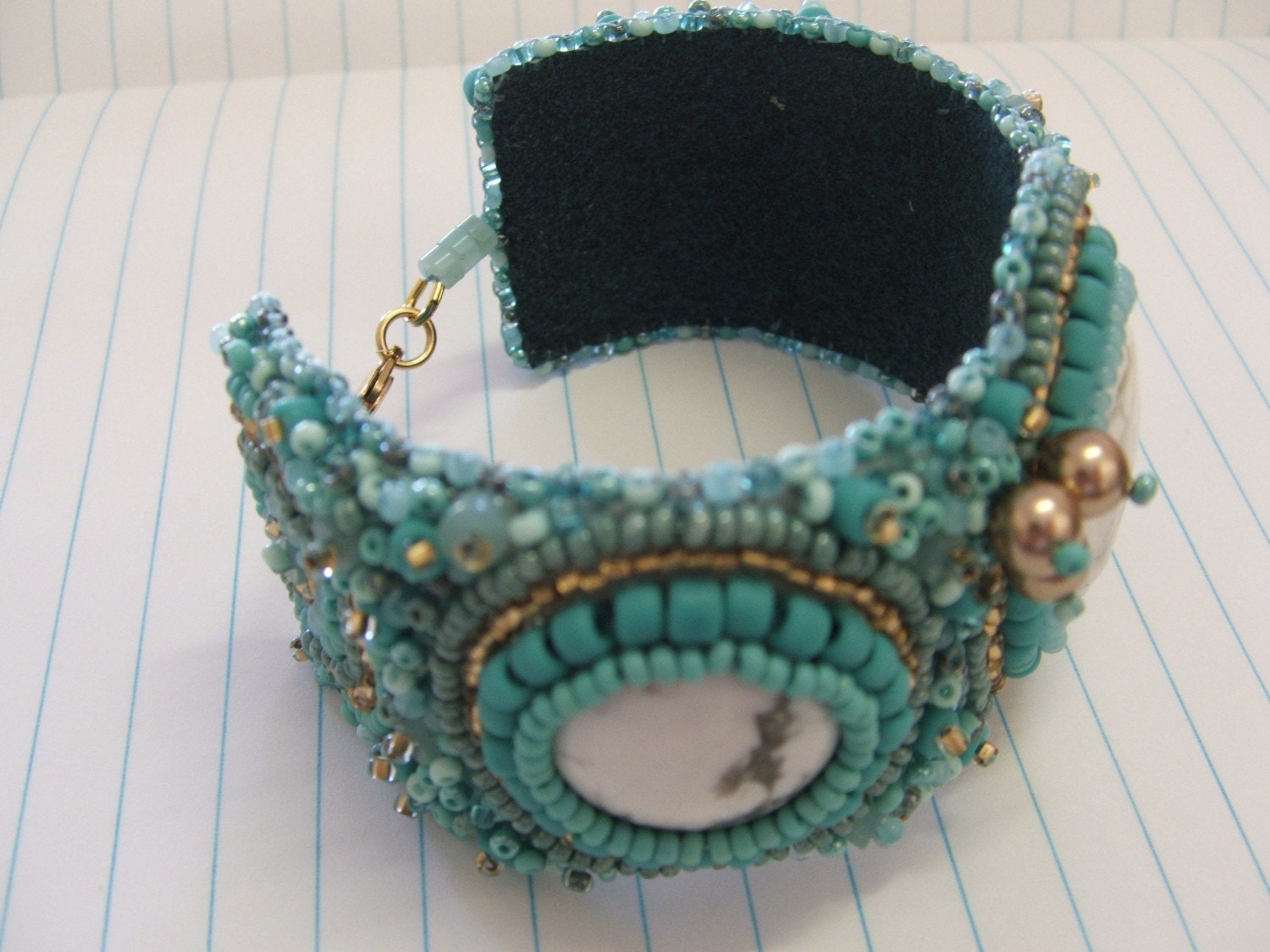 Progressive Sale..... 30% Off.....Okeanos Hand Embroidered Cuff  -LAB3