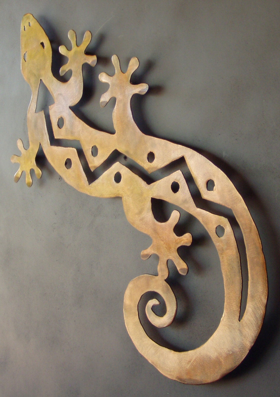 Extra Large S Shaped Gecko Lizard Rusted Metal Wall by ChrisCrooks