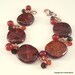 Kazuri Bead Bracelet Red Brown Copper Carnelian Swarovski Crystal
