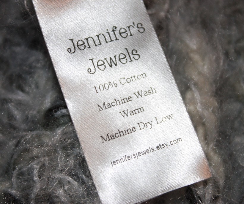 30 Custom printed soft satin ribbon labels great for CPSIA reqs