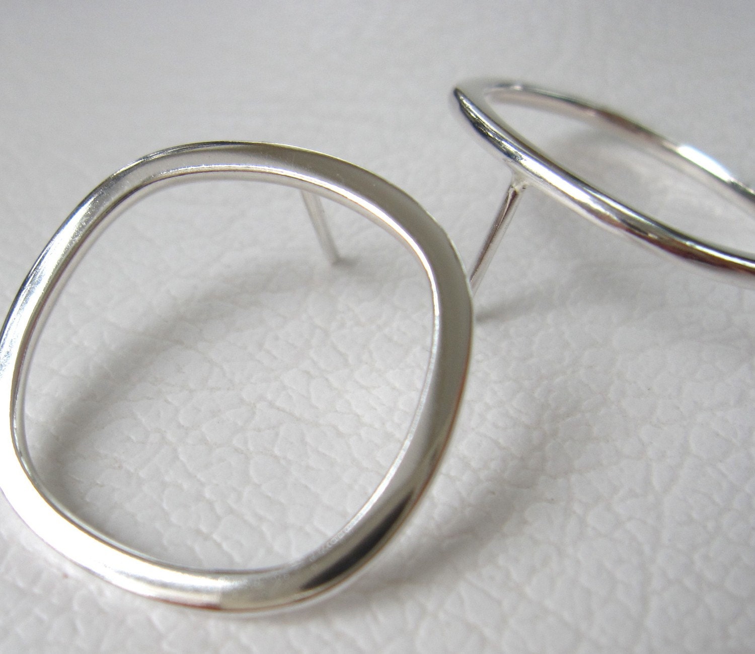 Sterling Silver, Square, Hoop, Earrings, Jewelry