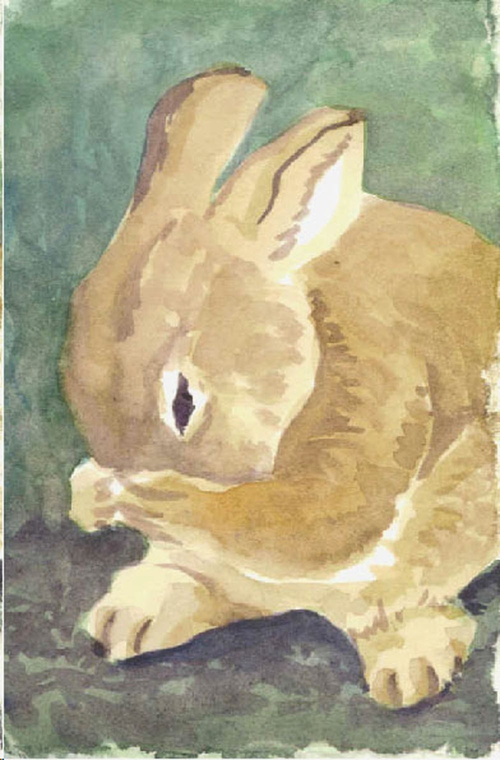 Digital Print Bunny Art Print Bunny Rabbit Print Nursery Decor Animal Print Art from Original Watercolor 4 x 6