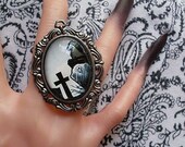 Haunted Graveyard Tombstones and Cross Pendant