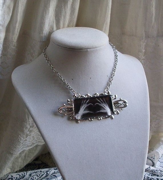I Will Love You Until My Dying Day---Xray Hands Heart Necklace--Shiny Silver