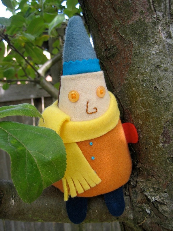 Embroidered Garden Gnome, Wool Elf, Named Sprinkles
