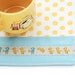 Blue Bird Drink Coaster Japanese Polka Dot Yellow Aqua