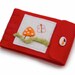 Woodland Needle Book, Red Wool Felt, Small, Hand Embroidered Mushroom and Butterfly, Green, Orange, Mushroom Button, Forest Scene