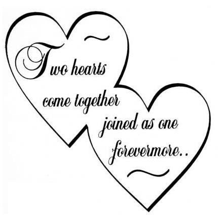 Two Hearts Joined.... Love / Wedding unmounted rubber stamp No.3
