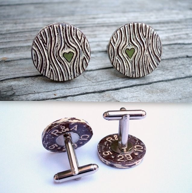 Personalized Wood You Love Me Cufflinks reserved for littleladydesign
