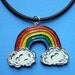 Old School Rainbow with White Clouds Necklace