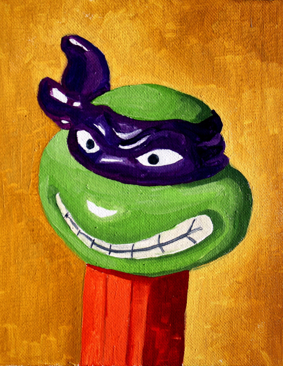 Donatello Ninja Turtle Pez Oil Painting Still Life