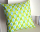 SALE Green Yellow Blue Pillow Cover 16 inch 16x16