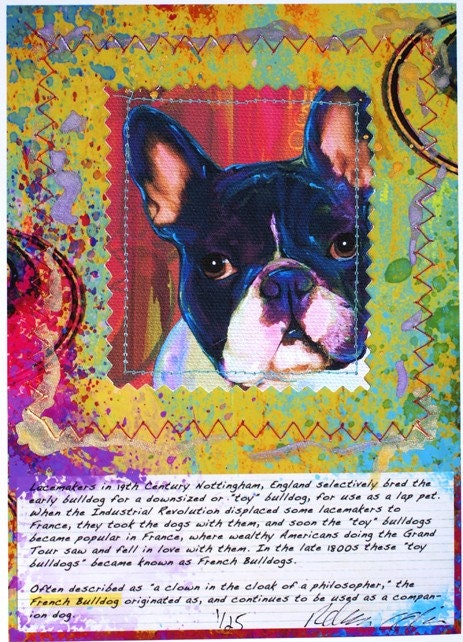 Mixed Media French Bulldog Collage
