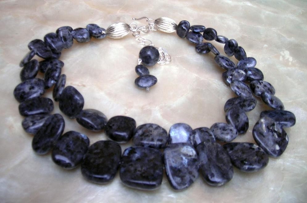 STORMY GREY ROCK CANDY Spectrolite Labradorite and Sterling Silver
