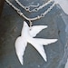 Swallow Flight Mother of Pearl Fine Silver Necklace