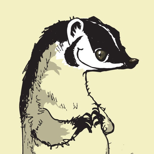 Badger Art Print, 8x10