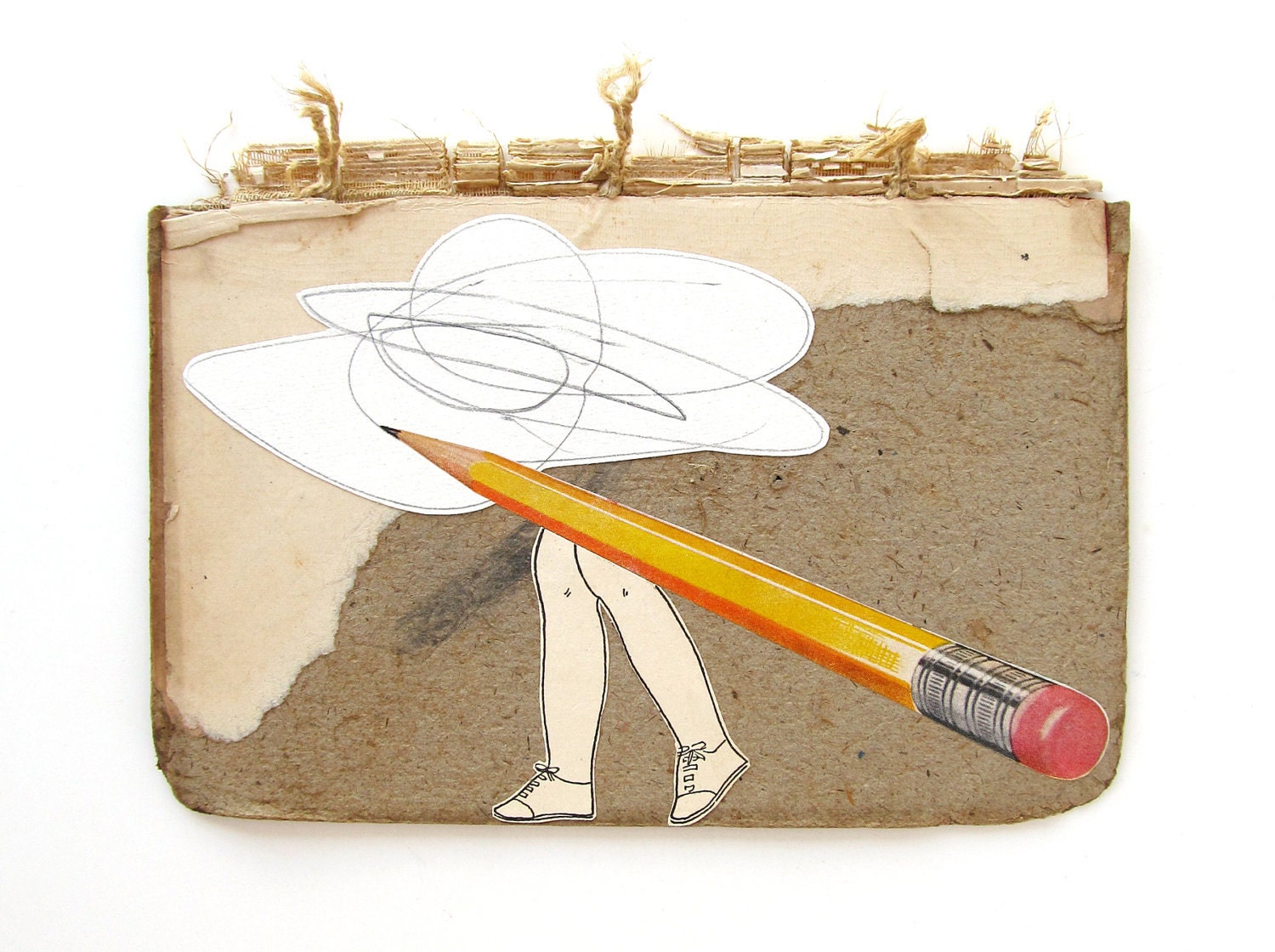 Little Scribbler - Original COLLAGE on Book Cover
