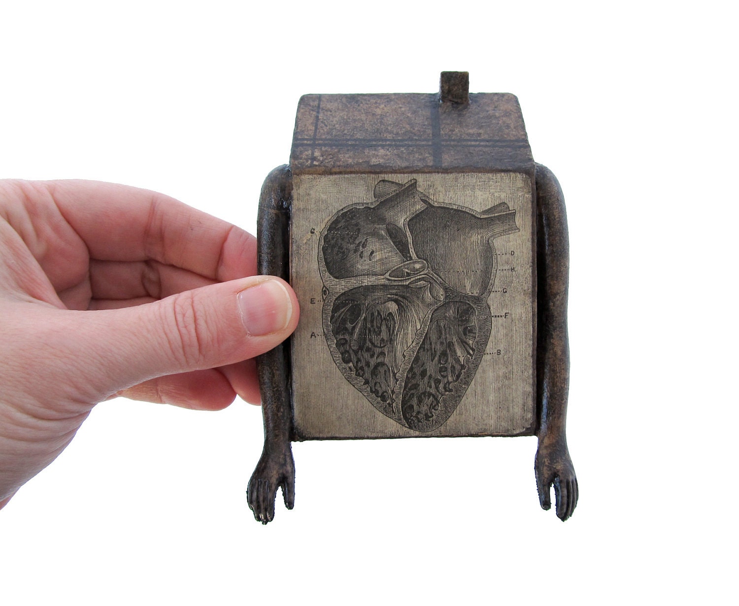 Doll House no 374 (with heart) - Original Mixed Media Assemblage