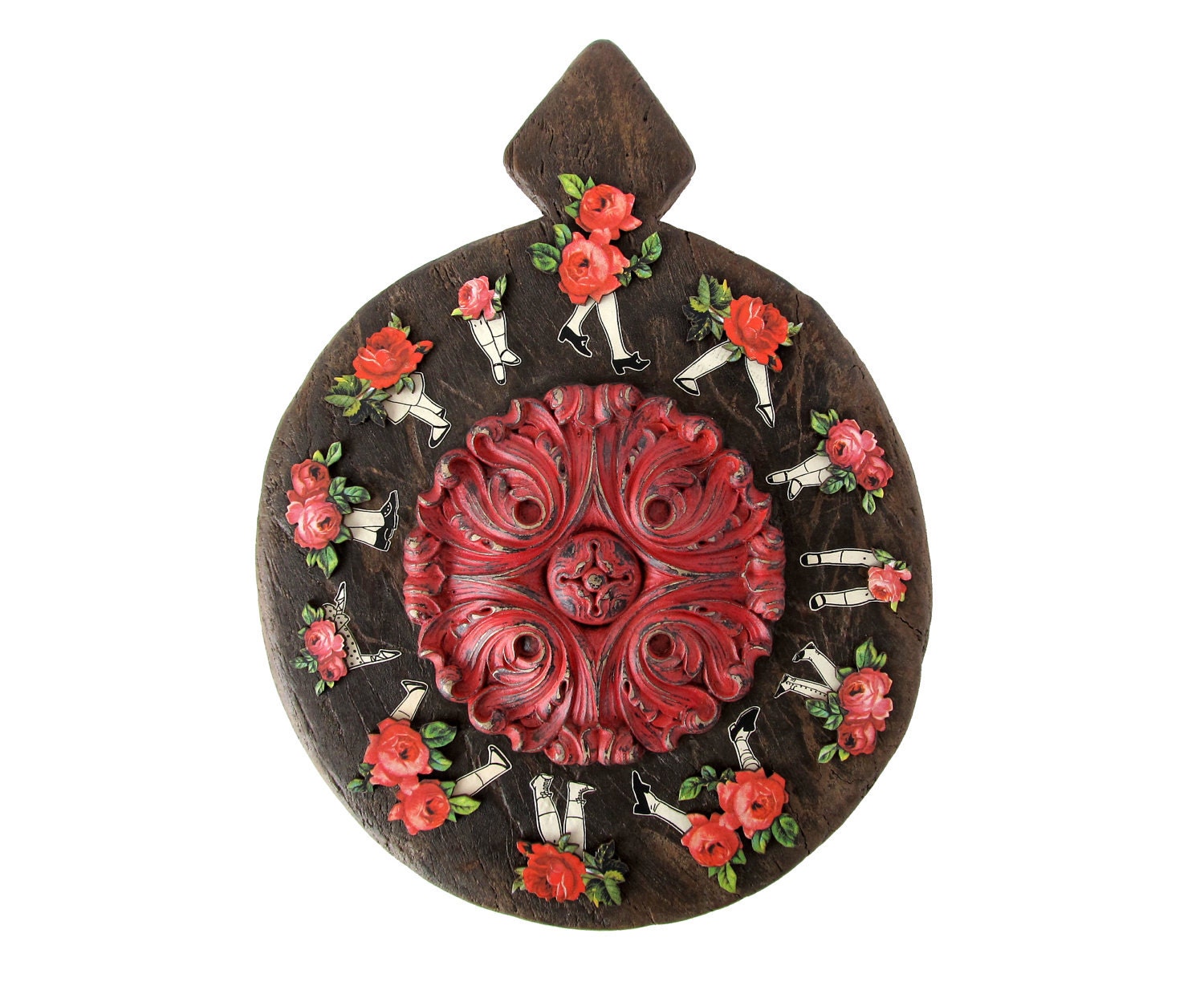 Ring-Around-The-Rosy - Original Mixed Media Assemblage