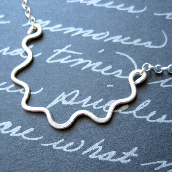 half moon - hand forged sterling silver wire necklace