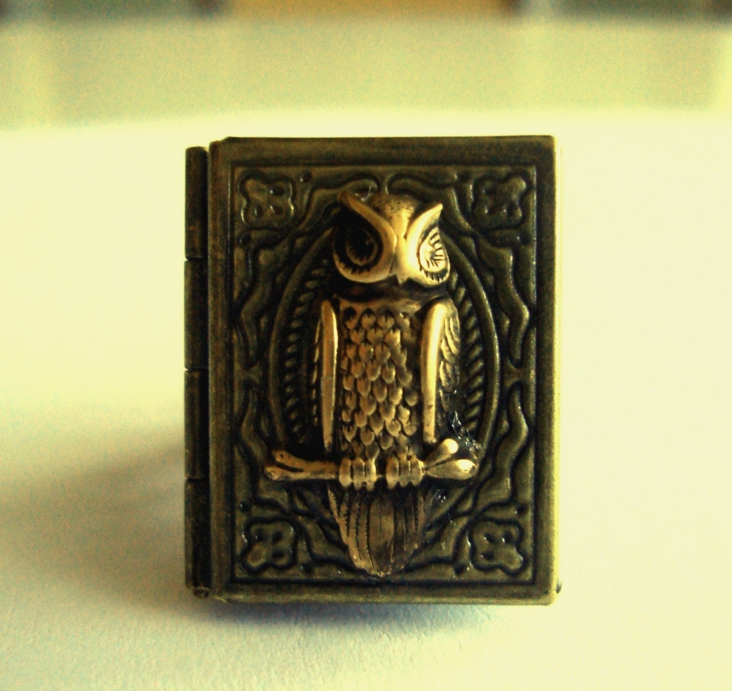 Victorian Steampunk MY SECRET OWL Book Locket Ring