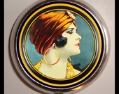 Sexy Pinup Flapper Classic Classy Sexy Turban Pill box Pillbox Case Holder for Vitamins Drugs Birth Control