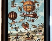Early Flight Victorian Edwardian Steampunk Mechanical Industrial Cigarette Id Case Business Card Holder Wallet