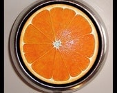 Orange Fruit Slice Pop Art Pill box Pillbox Case Holder Trinket Box Sweetheartsinner NEW