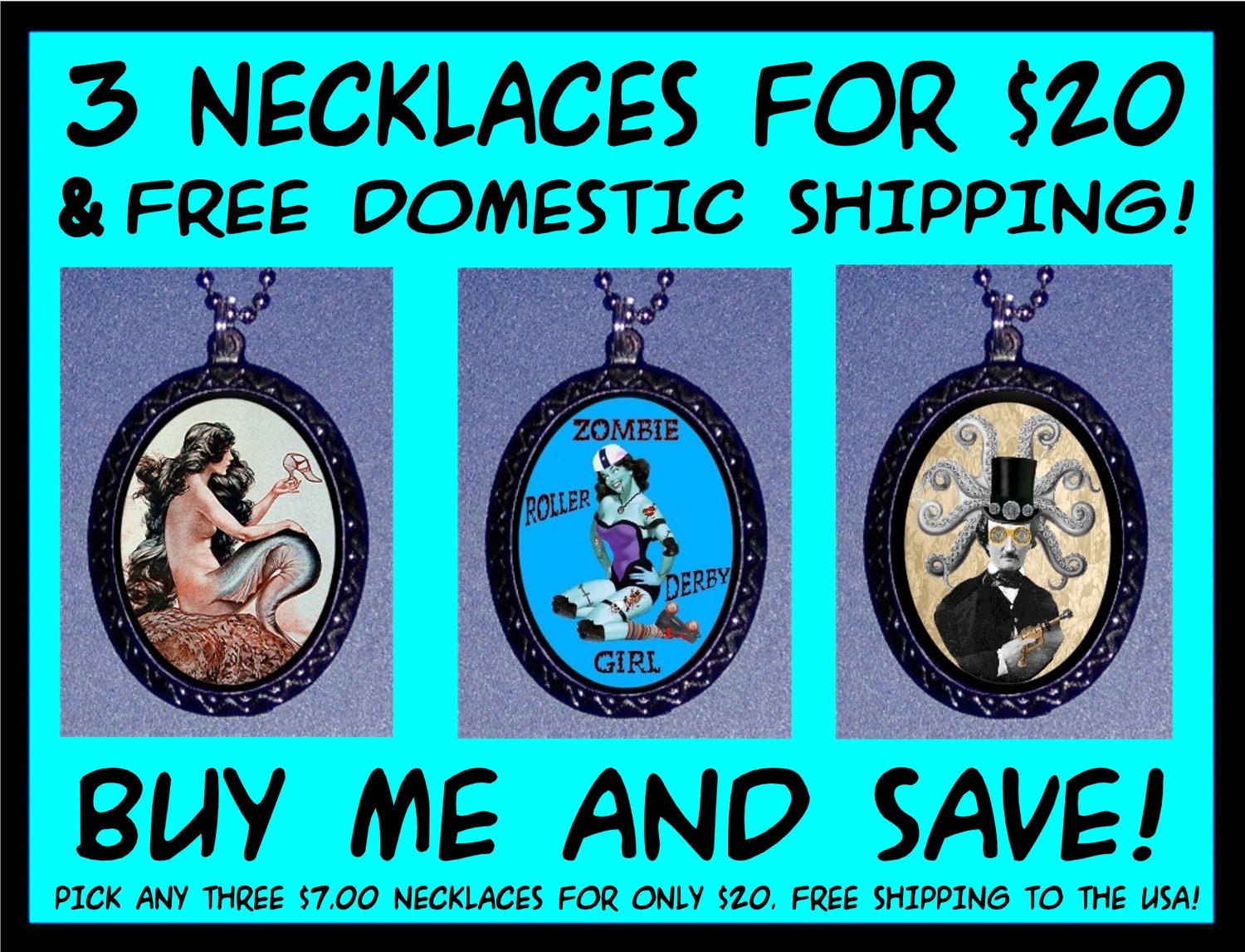 PURCHASE THIS and get 3 Sweetheartsinner Necklaces for 20 dollars & FREE Domestic Shipping -Perfect Stocking Stuffer
